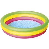 Opblaasbaar zwembad met opblaasbare bodem 3 baby ringen Bestway