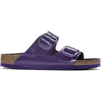 Pantoletten für Damen Birkenstock Arizona Big Buckle Natural Leather Patent
