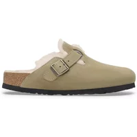 Regular fit suede leather and fur sandals Birkenstock Boston Shearling