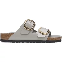 Natural suede leather sandals with a large buckle for women Birkenstock Arizona