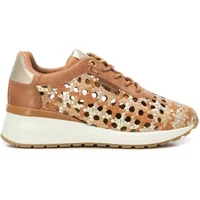 Baskets design tressé avec détails métalliques en cuir femme Carmela