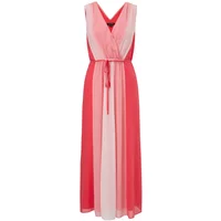 Sleeveless Striped V-Neck Midi Dress with Tie Women COMMA