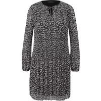 Kurzes fließendes Kleid mit langen Ärmeln aus bedrucktem Chiffon für Damen COMMA