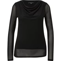 Ajustierte Langarm-Mesh-Bluse mit Wasserfallausschnitt für Damen COMMA