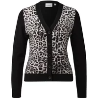 Damen Cardigan aus feinem, weichem Stoff mit Leopardenmuster COMMA