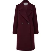 H Shape Long Double-Breasted Coat in Mixed Wool for Women COMMA
