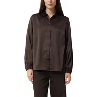 Women’s Satin Shirt with Collar and Button Placket COMMA