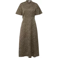 Midi-Kleid mit Muster, Schlitz und Knopf hinten für Damen COMMA