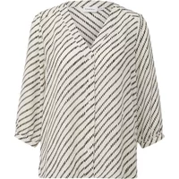 Druckbluse aus Chiffon mit V-Ausschnitt und 3/4-Ärmeln für Damen COMMA
