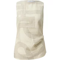 Women's Fitted Linen Blend Boat Neck Tank Top COMMA