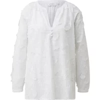 Bestickte Bluse mit floralem Muster, mit V-Ausschnitt, 3/4-Ärmel, Damen COMMA