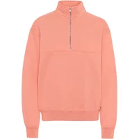 Sweatshirt 1/4 zip Colorful Standard Organic bright coral