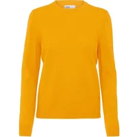 Women's wool round neck sweater Colorful Standard light merino burned yellow