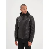 Hooded leather jacket Iron & Resin Winstoner Sheep Veg Kanwal