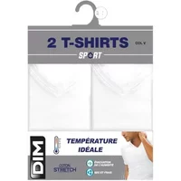 Pack of 2 V-neck T-shirts DIM Regul'Activ Sport