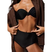 High-Waisted Bikini Bottoms with Side Pleats Women Diverse Lija
