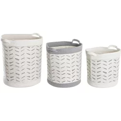 Cotton Storage Basket Dkd Home Decor 35X35X40 Cm (X3)