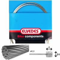 Velo Store - UK Transmission cable 1x19 stainless steel wires ø1,1mm with head n ø4x4 Elvedes | Extra 10% off with Subscription, Postage £16.79 to UK Fedex.