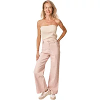 Ausgestellte Jeans mit hoher Taille aus Stretchbaumwolle, Damen F.A.M. Paris Fauve