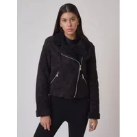 Suede perfecto jacket with imitation sheepskin lining Project X Paris