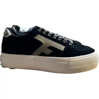 Women's suede and recycled cotton sneakers Faguo Walnut
