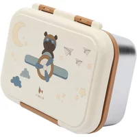 Children's lunch box Fabelab Bear Air Plane