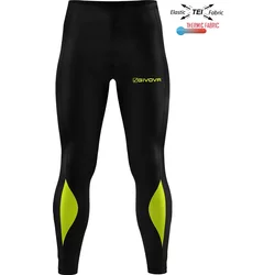 Givova Running Long Pant Nero/Giallo Fluo Tg. M Givova Running Long Pant Nero/Giallo Fluo Tg. M