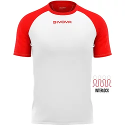Givova Shirt Capo Interlock Bianco/Rosso Tg. Xs Givova Shirt Capo Interlock Bianco/Rosso Tg. Xs
