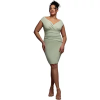 Bardot-Ausschnitt Kleid Damen Goddiva Plus Midi