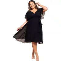 Schwingendes Wickelkleid mit Ärmeln Damen Goddiva Midi