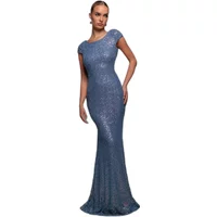 Glitzerkleid mit Rückenausschnitt für Damen Goddiva Maxi