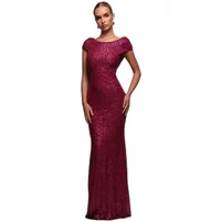 Glitzerkleid mit Rückenausschnitt für Damen Goddiva Maxi