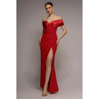 Kleid Damen Goddiva Satin & Scuba Off The Shoulder