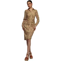 Blumenmuster Hemdblusenkleid Damen Goddiva