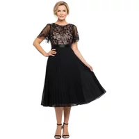 Plissee-Kleid für Damen Goddiva Top Chiffon Midi