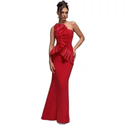 One-Shoulder Pleated Fan Fit Dress Women Goddiva