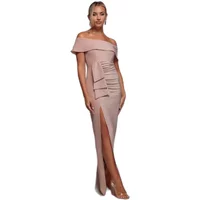 Kleid Damen Goddiva Lurex Bardot