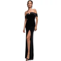 Kleid Damen Goddiva Off Shoulder Hotfix