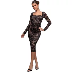 Women's Tight Dress Goddiva Scalloped Lace