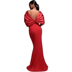 Off-The-Shoulder Long Fitted Dress With Bow Back Women Goddiva Scuba