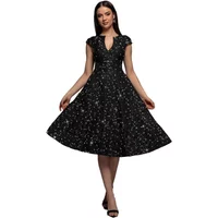 Damen Jacquard-Trapezkleid Goddiva Midi