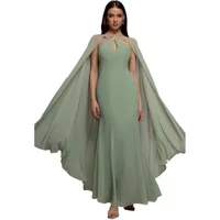 Cape Kleid aus Chiffon Damen Goddiva Maxi