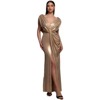 Damenkleid mit tiefem Ausschnitt Goddiva Draped Foil