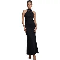 Women's Satin Dress Goddiva Maxi Multi Tie