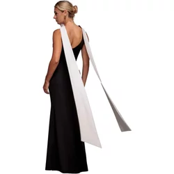 Contrast Crepe Halter Dress With Belt Women Goddiva