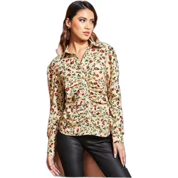 Floral Print Women's Shirt Goddiva