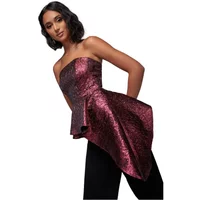 Asymmetrisches Bustier mit Basque für Damen Goddiva Jacquard