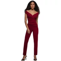 Jumpsuit Damen Goddiva Scuba Crepe Bardot