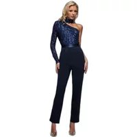 Jumpsuit Damen Goddiva One Shoulder Sequin