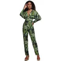 Jumpsuit Damen Goddiva Tropical Print
